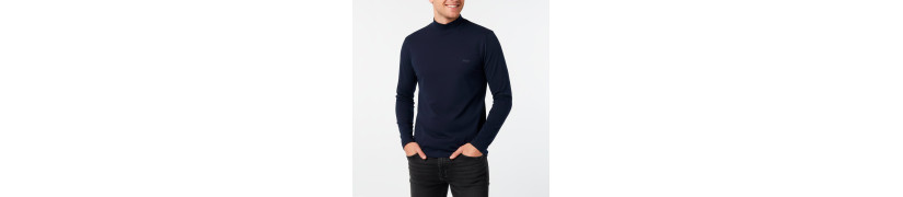 Polo Manga Larga Fila Cuello Alto Azul Marino