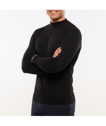 Polo Manga Larga Fila Cuello Alto Negro