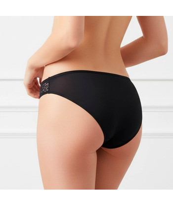 Bikini con Encaje Elasticado Negro Peter Pan