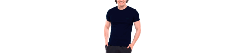 Polo Manga Corta Fila Cuello Redondo Azul Marino