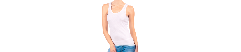 Camiseta Sin Mangas Sweet Cotton - Blanco