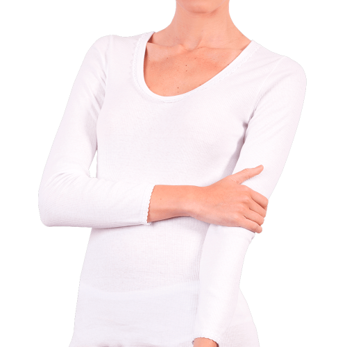 Polo Manga Larga Sweet Cotton - Blanco