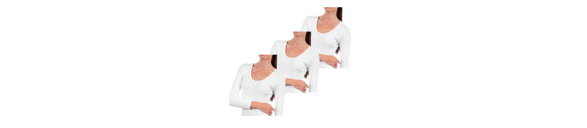 Pack X3 Polo Manga Larga Sweet Cotton - Blanco