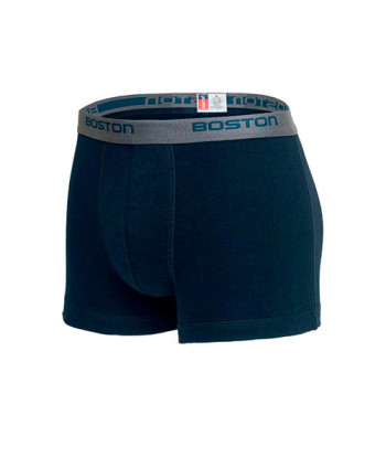 Bóxer Boston Corto Elástico Visible Azul Acero