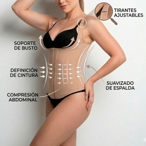 Faja Chaleco Reductor Silhouette Peter Pan 100 % Latex Beige
