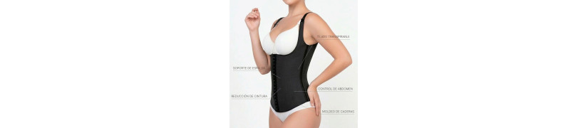 Faja Chaleco Reductor Silhouette Peter Pan 100 % Latex Negro