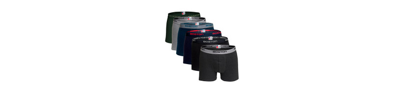 Pack X6 Bóxer Boston Corto Multicolor Algodón