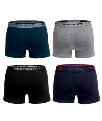 Pack X6 Bóxer Boston Corto Multicolor Algodón
