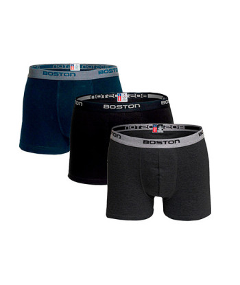 Pack X3 Bóxer Boston Corto Multicolor Algodón
