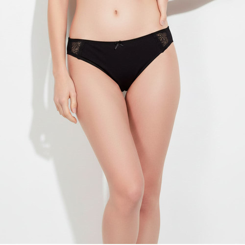 Bikini Pierna Alta Negro Peter Pan