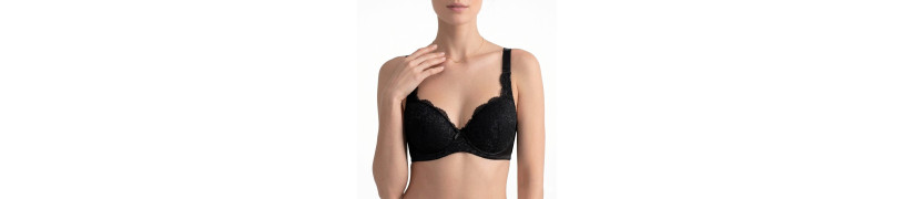 Brasier Peter Pan Realce Medio Con Aro Encaje Negro 5144