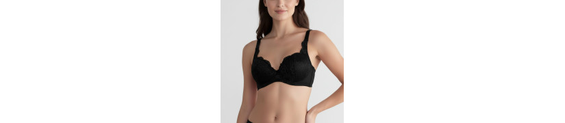 Brasier Peter Pan Realce Medio Con Aro Encaje Negro 5144