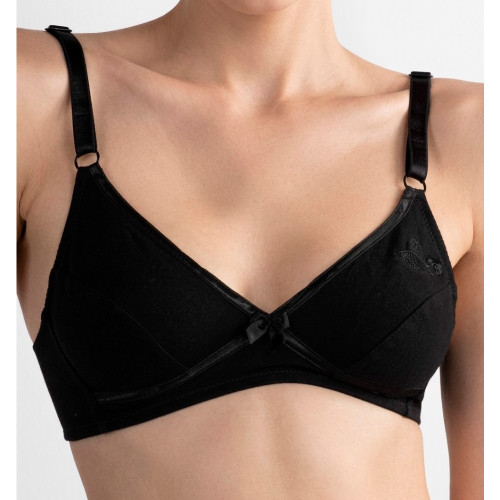 Brasier Peter Pan Realce Natural Copa B Algodón Negro 7053