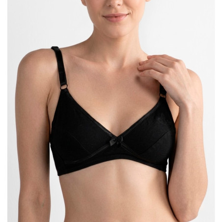 Brasier Peter Pan Realce Natural Copa B Algodón Negro 7053