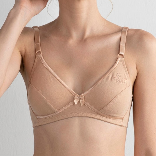 Brasier Peter Pan Realce Natural Copa B Algodón Beige 7053