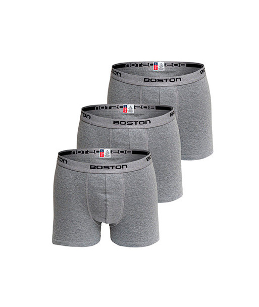 Pack x3 Bóxer Boston Corto Plomo Claro