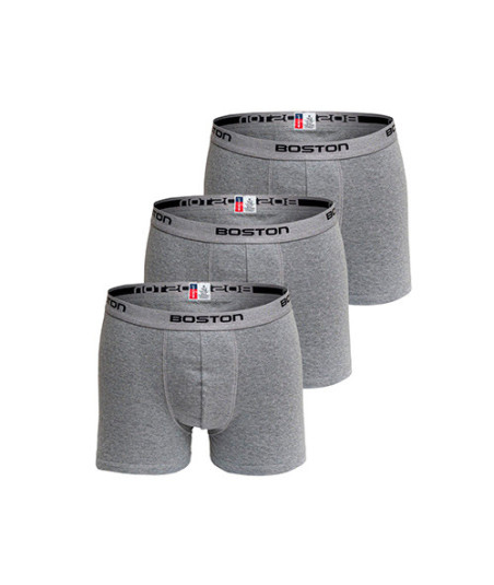 Pack x3 Bóxer Boston Corto Plomo Claro