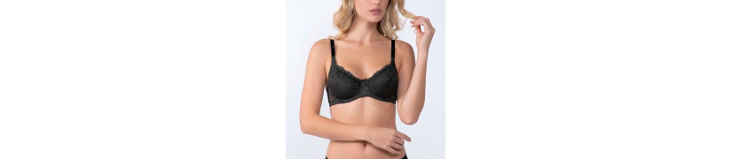 Brasier Realce Natural Con Encaje Peter Pan Negro 7912
