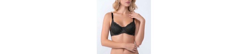 Brasier Realce Natural Con Encaje Peter Pan Negro 7912