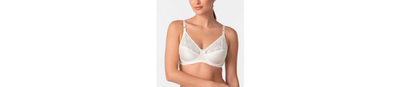 Brasier Peter Pan Full Soporte Copa B Con Aro Encaje Blanco 2050