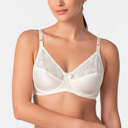 Brasier Peter Pan Full Soporte Copa B Con Aro Encaje Blanco 2050