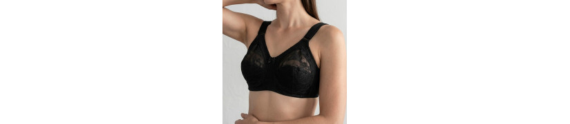 Brasier Peter Pan Sin Aro Full Soporte Encaje Powernet Negro 3065
