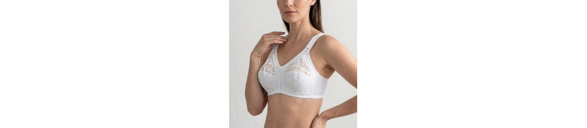 Brasier Peter Pan Sin Aro Full Soporte Encaje Powernet Blanco 3065