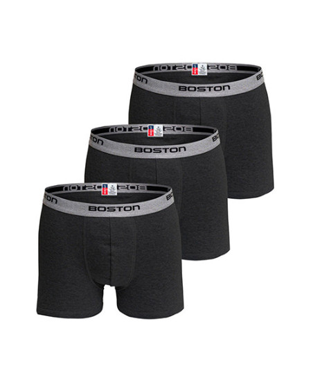 Pack x3 Bóxer Boston Corto Plomo Oscuro