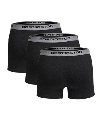 Pack x3 Bóxer Boston Corto Plomo Oscuro