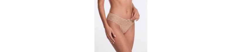 Tanga Algodón Con Encaje Peter Pan Beige 425