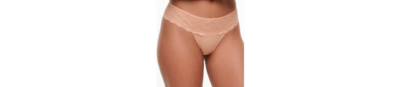 Tanga Algodón Con Encaje Peter Pan Beige 425