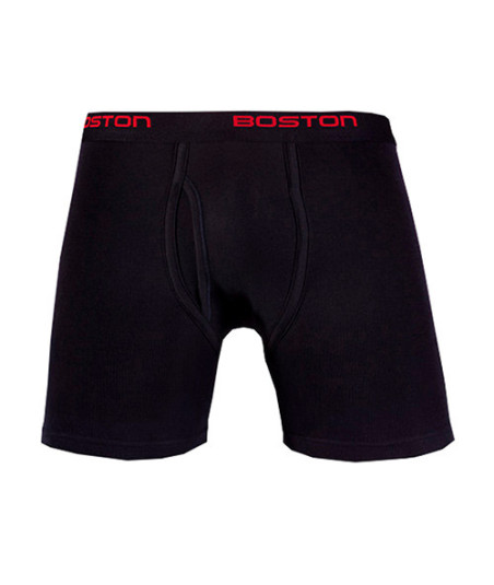 Bóxer Boston Largo Elástico Visible Azul Marino