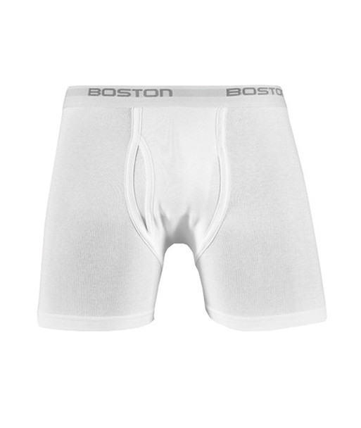Bóxer Boston Largo Elástico Visible Blanco
