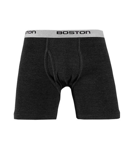 Bóxer Boston Largo Elástico Visible Plomo Oscuro
