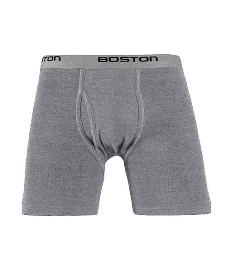 Bóxer Boston Largo Elástico Visible Plomo Claro