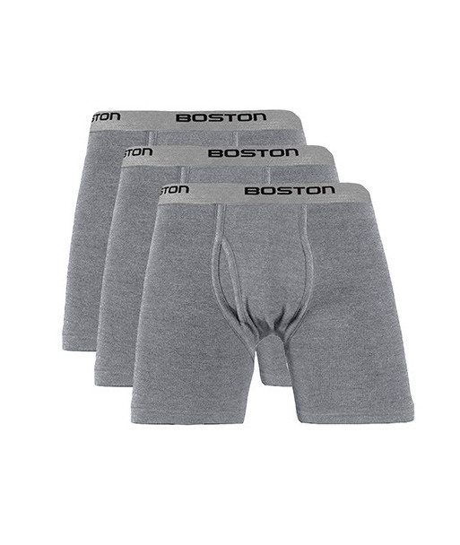 Pack x3 Bóxer Largo Boston Plomo Claro