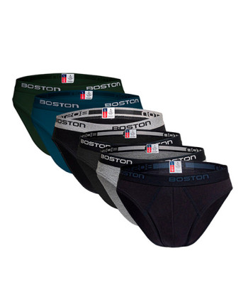 Pack X6 Trusas Boston Hombre 100% Algodón Multicolor 1