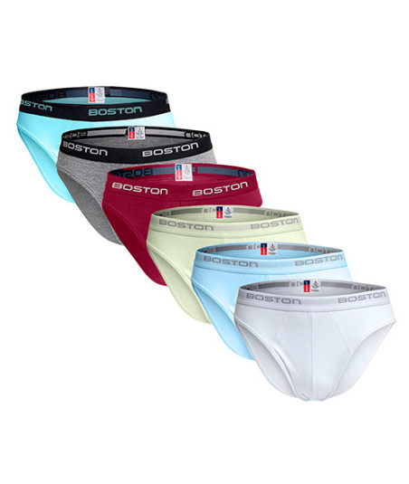 Pack X6 Trusas Boston Hombre 100% Algodón Multicolor 2