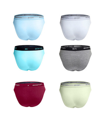 Pack X6 Trusas Boston Hombre 100% Algodón Multicolor 2