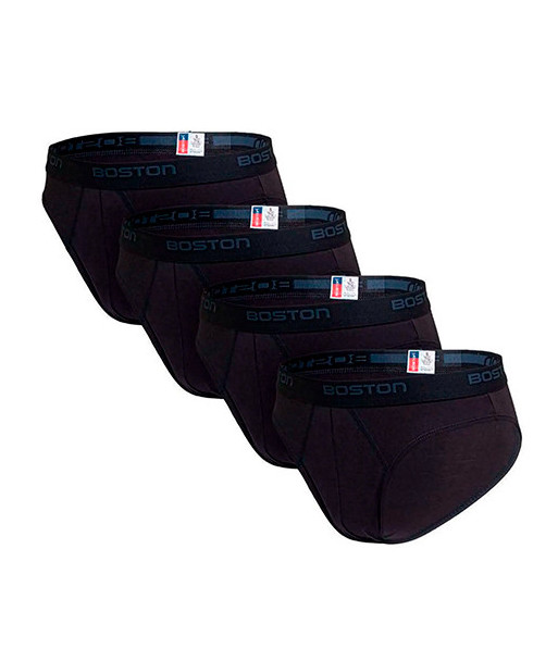 Pack x4 Trusas Boston Hombre Bikini Azul Marino