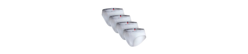 Pack x4 Trusas Boston Hombre Bikini Blanco