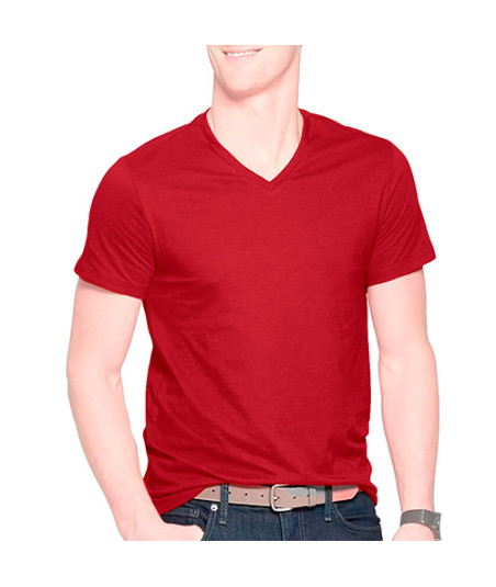 Polo Boston Manga Corta Cuello V - Rojo.