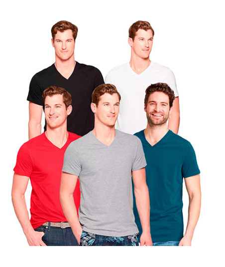 Pack x5 Polo Boston Cuello V Multicolor