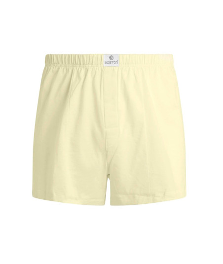 Short Boston De Algodón Recubierto Crema