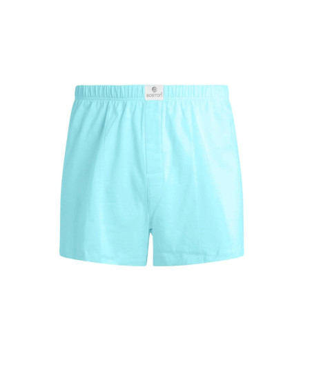 Short Boston De Algodón Recubierto Celeste