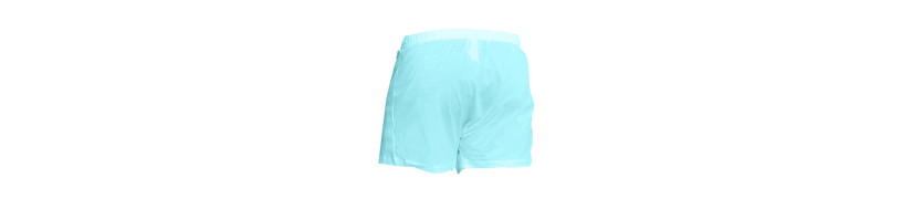 Short Boston De Algodón Recubierto Celeste