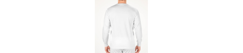 Camiseta Boston Manga Larga de Franela con Botones - Blanco