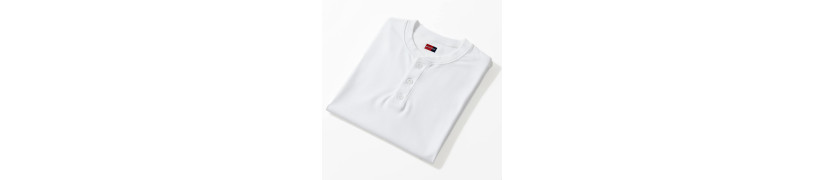 Camiseta Boston Manga Larga de Franela con Botones - Blanco