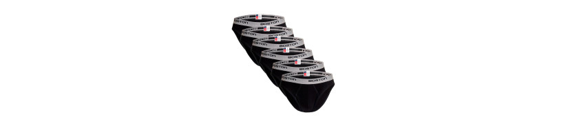 Pack X6 Trusas Boston Hombre 100% Algodón Negro