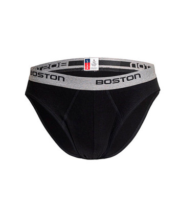Pack X6 Trusas Boston Hombre 100% Algodón Negro